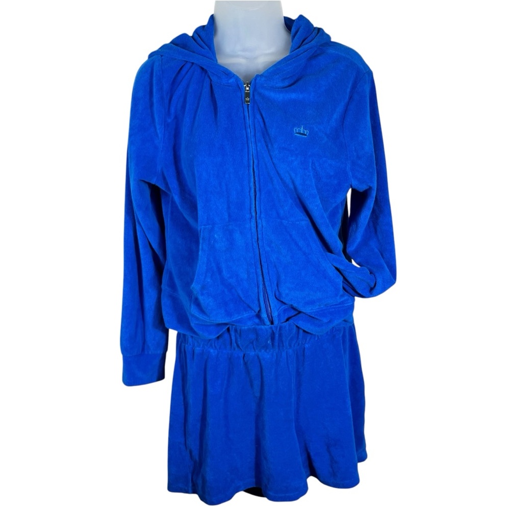 Juicy Couture Royal Blue Zip Up Tracksuit Track Jacket & Short Outfit Set Y2K
